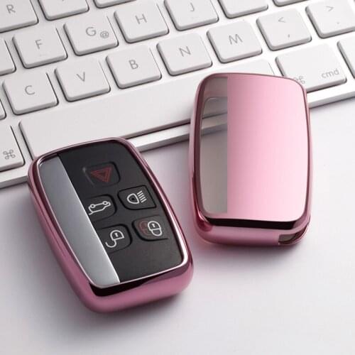 Pink Protective TPU key Case Shell Cover for Range Rover Discovery Defender LR4