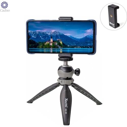 Cadiso XS-20 DSLR Phone Vlog tripod Cold Shoe Phone Mount Holder with Ball Head for Camera Microphone LED Light Mini Tripod