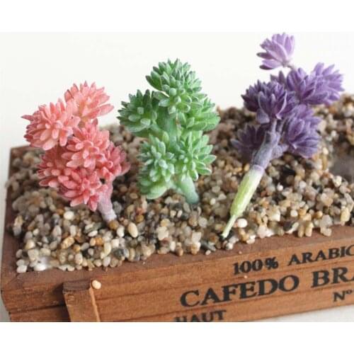 Height=7.5cm Mini Desktop Bonsai Green Purple Pink Artificial Succulents Plants DIY Plants Wall Fake Plants plantas artificiais