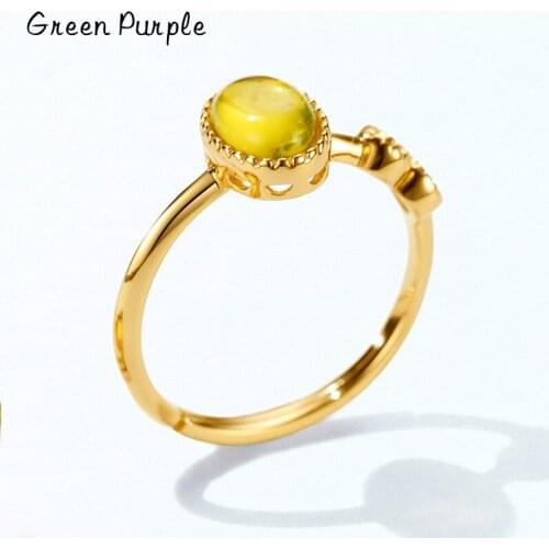 Real 925 Sterling Silver Rings For Women Newly Fashion Elegant Natural Amber Adjustable Fine Jewelry Christmas Gift New Anillos