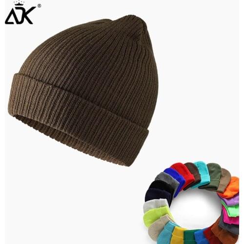 Hat Winter Brimless Sailor Cap Outdoor Warm Stretchy Hat Sloucy Bonnet Knitted Gorros Cuffed Woman Hip Hop Beanie