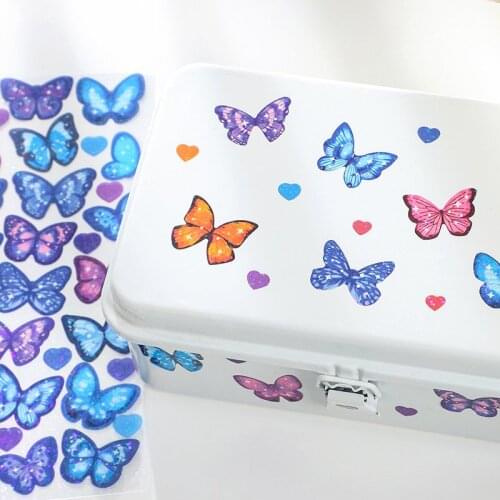 1 Sheet Butterfly Rainbow Sequins Blingbling Hand Account Stickers for Diary Album Notebook