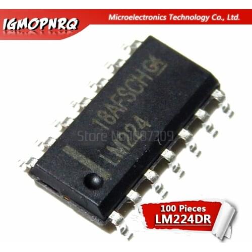 100pcs New LM224 LM224DR SOP-14 Four operational amplifier IC