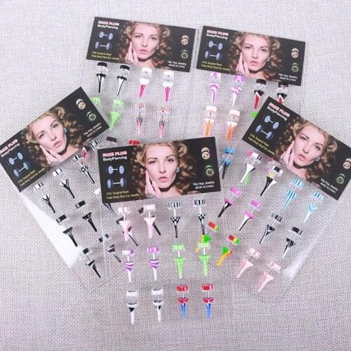 12PCS Hot Acrylic Cheater Fake Ear Plugs Ear Taper Stretcher Expanders Gauge Tunnel And Plugs Earring Piercing Body Jewelry