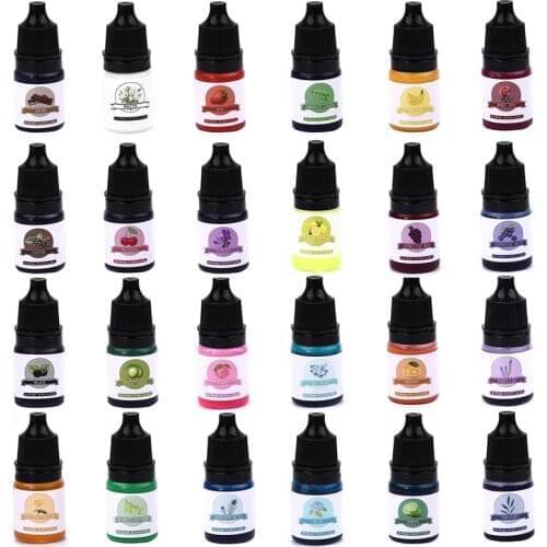 24 Colors 5mlEpoxy Pigment Concentrated Oily Color Pigment Crystal Resin Candle Pigment Dye Colorant Jewelry Making Accessories