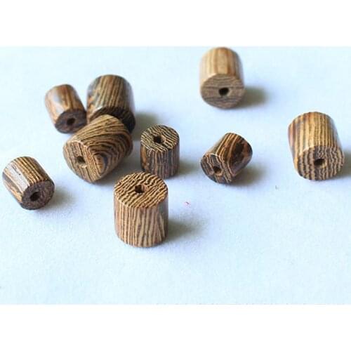 50pcs/lot Natural Wenge Loose Wood Beads 6mm 8mm Barrel Wooden Charms Beads Spacer Accessories DIY Jewelry Making