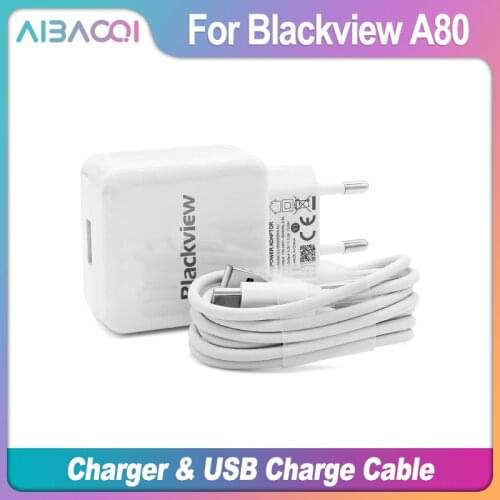 AiBaoQi Brand New USB Adapter Charger EU Plug Travel Switching Power Supply+Usb Cable Data Line For Blackview A80 Phone