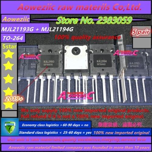 Aoweziic 2019+ 5pair 100% new imported original MJL21193G MJL21194G MJL21193 MJL21194 TO-264 high power tube audio paired tube