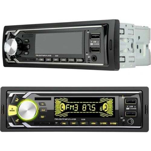 50% Hot Sales 5009 12V Car MP3 Player Fast Charging Dual USB Bluetooth Speaker Colorful Radio Player for Vehicles