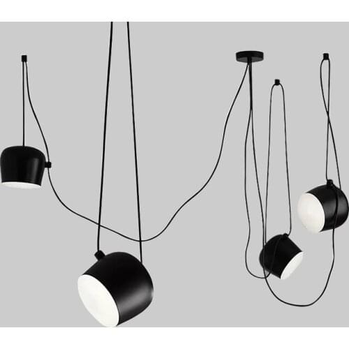 Bongos Creative DIY Office Pendant Lights Studio Modern Hang Lamp Suspension Luminaire Black / White AC110-240 Aluminum Lamp