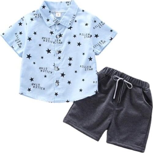 New Summer Baby Boys Clothes Children Girls Letter Cotton Shirt Shorts 2Pcs/Sets Toddler Casual Costume Fashion Kids Tracksuits