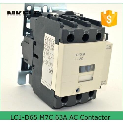 LC1-D65 M7C 65A AC Motor Control Contactor Electrical Magnetic Coil 24V 36V 48V 110V 220V 380V Voltage telemecanique