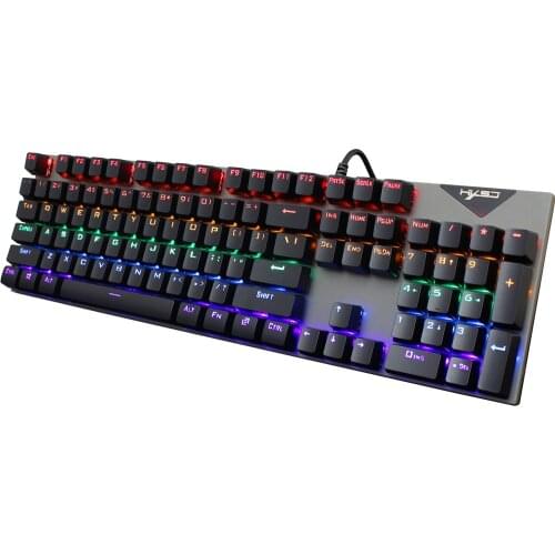 Mechanical Keyboard Wired Gaming Keyboard RGB Mix Backlit 104 Blue Switch For Game Laptop PC