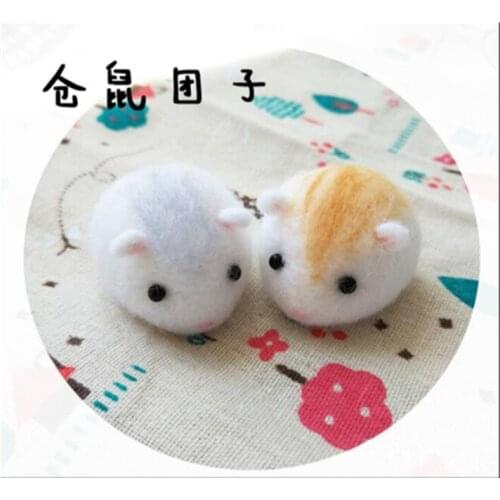 Cute Hamster Mouse Unfinished Products wool needlepoint kit wool felt needle felting decoration craft needlecraft DIY