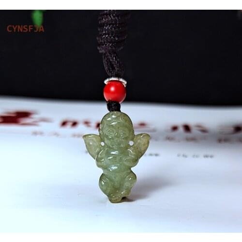 CYNSFJA Real Certified Natural Grade A Emerald Jade Lucky Amulets Charms Jade Pendant Hand-carved Ice High Quality Best Gifts