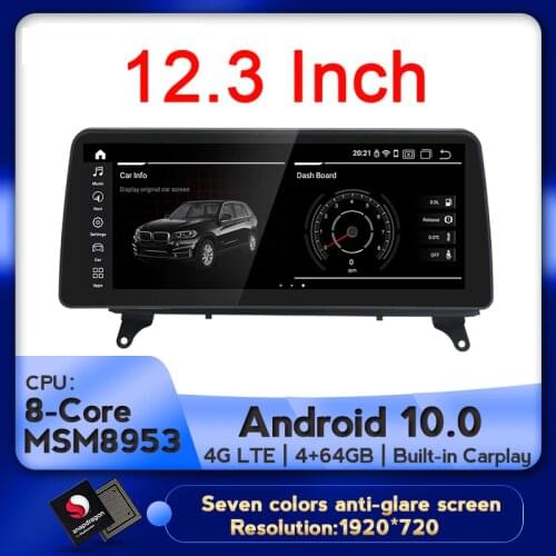 NaviFly Carplay Android 10 Car Navigation GPS head unit for BMW X5 E70 X6 E71 CCC CIC system DSP 4G LTE 1920*720 Blue anti-glare