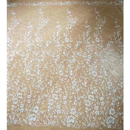 New high-end embroidery sequin lace fabric fabric making wedding dress Sen-line light yarn DIY accessories