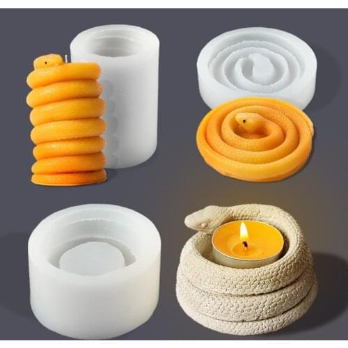 2021 New DIY Crafts Tool Epoxy Resin Mold Snake Coiling Design Candlestick Silicone Mould 2020 trend
