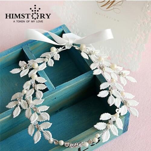 New Arrival Handmade Tiara Noiva White Leaf Wedding Hairband Bridal Party Festival Hairwear Hair Accessory