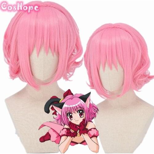 Ichigo Momomiya Cosplay Tokyo Mew Mew Cosplay Pink Wig Cosplay Anime Cosplay Cute Wigs Heat Resistant Synthetic Wigs Halloween