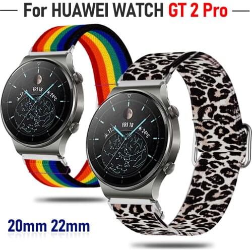 Elastic Nylon Strap for HUAWEI Watch GT 2 Pro Adjust Band for HUAWEI Watch Bracelet Solo Loop Watchband Accessories 20mm 22mm