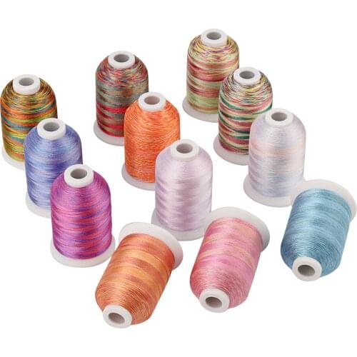 S127 - S138 Multi-colors Embroidery Thread 1100Y for machine/hand embroidery quilting overlocking on any home sewing machines