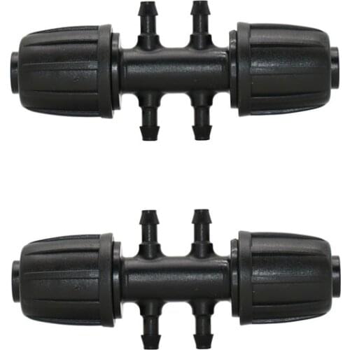 Garden hose 1/2" to 1/4" reducing water splitter 4/7 hose barbed double way irrigation connector screw 4-way Lock Nut 20pcs