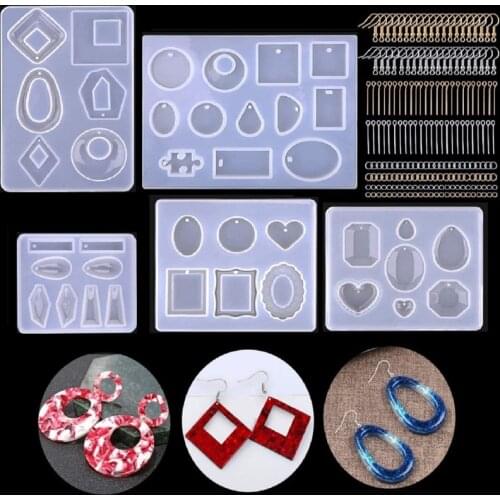 Handmade Crystal Epoxy Resin Mold Necklace Pendant Casting Silicone Mould DIY Crafts Jewelry Earrings Making Tool