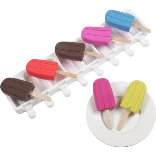 Silicone Ice Cream Mold Tools Cube Maker 8 Holes Popsicle Molds Pastry Ball Candy Bar Tray Mould Chocolate Kitchen Home