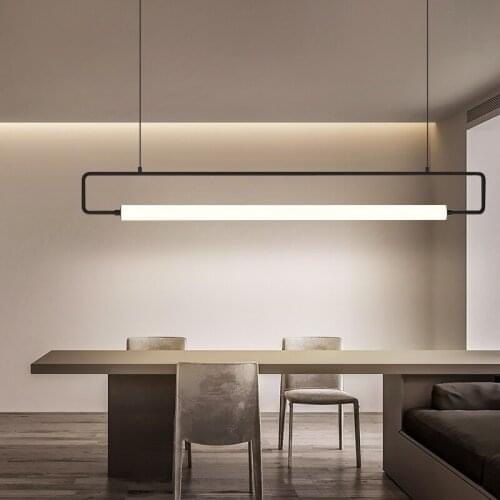 Modern tube pendant light Long Lighting design metal pendant light For Nordic LED Kitchen Office suspension led luminaire