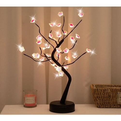 LED Night Light Cherry blossomsTree Copper Wire Garland Lamp For Home Kids Bedroom Decor Luminary Fairy Lights Holiday lighting