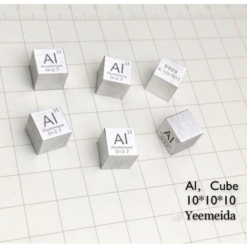 High Purity 99.99 Pure Aluminium AI Carved Element Periodic Table 10mm Cube