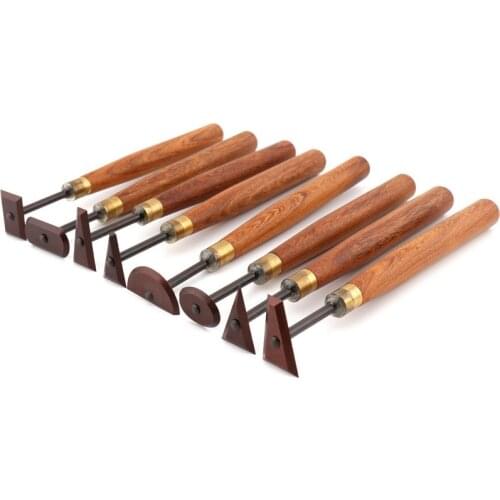 Hi-Quality Pottery Tools Tungsten Steel Knife Clay Sculpture Fettling with Wood Handle Tool Practical Trimming DIY Art (1-8Pcs)