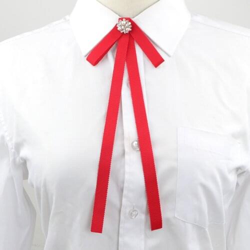 Women Bow Tie Chic Graceful Jewelry Bowtie Vintage Gem Cameo Ribbon Tassel Ties Adjustable Detachable Collars Shirt Accessory