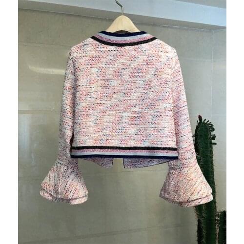 Suits Women Runway Luxury Designers Elegant Office Ladies Formal Tweed Blazer Jacket Pink Mini Skirt Two Piece Sets Winter