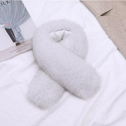 New Fashion Genuine Fox Fur Womens Winter Natural Real Fur Scarf Scarves Neckerchief Real Fur Muffler Lady Wraps With Clips