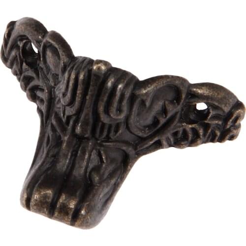 1Pc Antique Bronze Wood Box Feet Leg Corner Protector 46*30mm Zinc Alloy Decorative Bracket Furniture Hardware Home Decors
