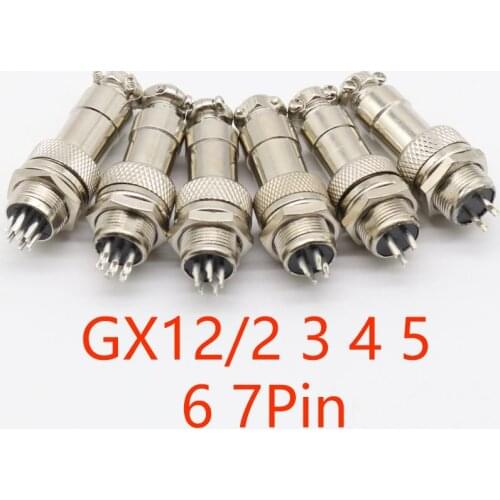 1pcs GX12/2/3/4/5Pin Male & Female 12mm Wire Panel Connector Aviation Plug L91 GX12 Circular Connector Socket Plug