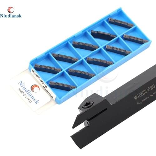 10pcs MGMN150-G NK9030 MGMN200 250 300 400 Carbide Insert 1pc MGEHR2020 MGEHL2020 External Grooving Tool Holder Cutting Tool Set