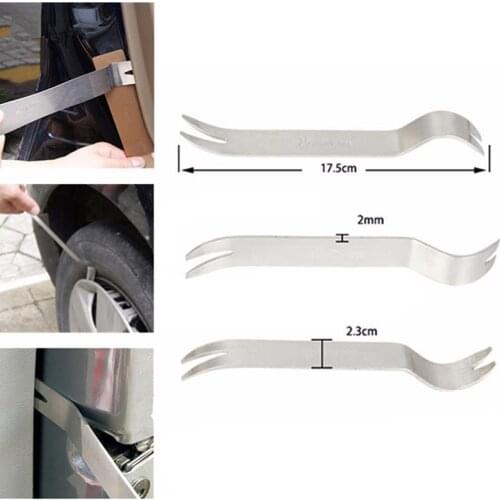 18cm Kit Trim Door Clip Panel Dash Dashboard Audio Radio Interior Repair removal Tool Metal Silver color Car Removal Pry Tool