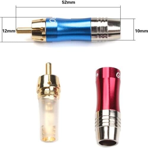 2Pcs Blue&Red Banana Plug Wire Male Connector Plug Gold Plated For Audio Adapter Speaker Plug 1Pair