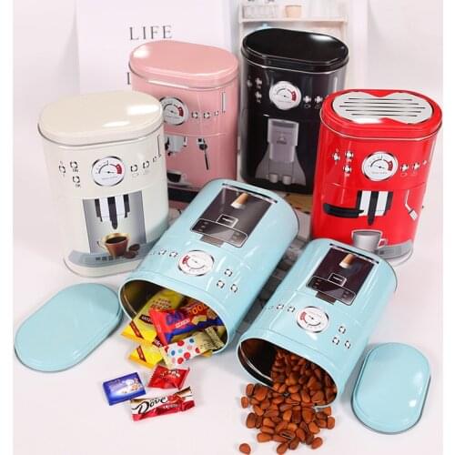 2 in 1 American Style Metal Storage Box Home Organizer Candy Box Coffee Sugar Tea Container Seal Iron Cans