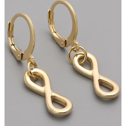 2021new Trendy Infinity Women Dangle Earrings Stainless Steel Gold Color Statement Drop Earrings For Women Jewelry Gift