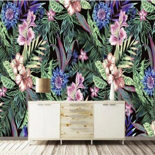 Milofi custom 3D wallpaper mural tropical rainforest palm tree monkey natural scenery living room background wall home decoratio