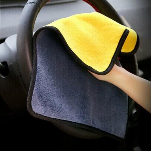 4Pcs Automotive Double-Sided Fleece Absorbent Towel Glass Cleaning Cloth Microfiber Cleaning Towel Car Wash Rags
