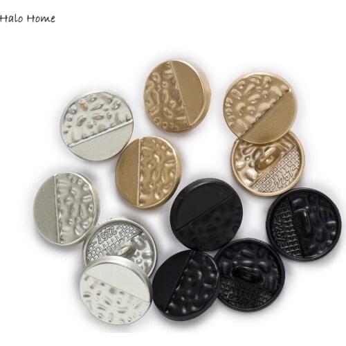 5pcs Fashion Round Wave Metal Shank Button Buttons fit Clothing Coat Repair Sewing Decor Replace and Crafts Make 15-25mm