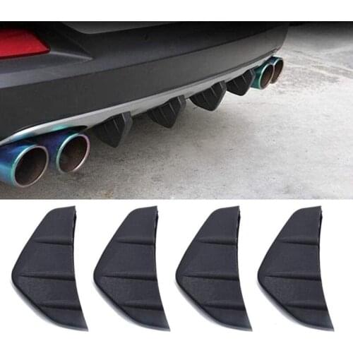 8pcs Car Rear Bumper Diffuser Anti-scratch Protector Cover Molding Trim Bumper Spoiler Lip Splitters Universal