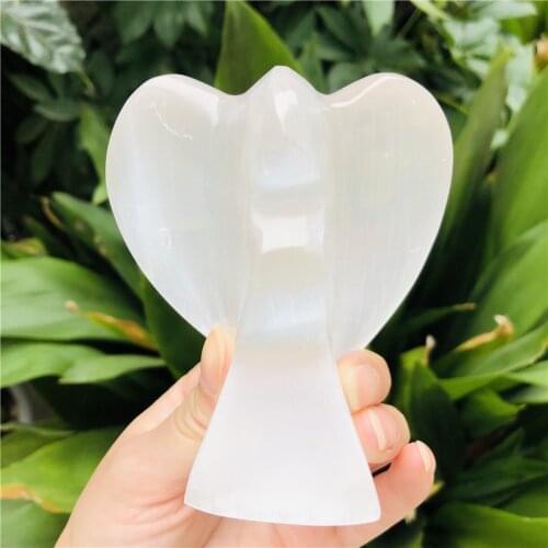 9-10cm rock selenite angel crystal Himalayan white stone cream gem crystal reiki healing