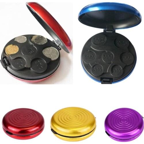 Aluminium Euro Coin Case Dispenser Holder Purse Wallet Hold Coins Gadget Coin Art Collection 1pc