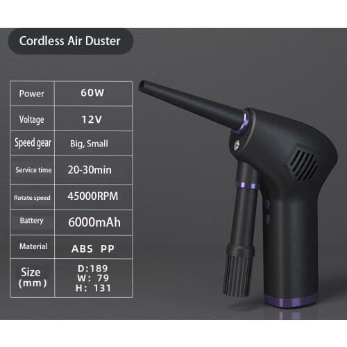 Cordless Air Duster Compressed Air Blower Electric Air Duster for Computer Keyboard Camera Cleaning Small Appliances